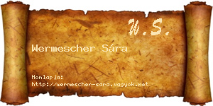 Wermescher Sára névjegykártya